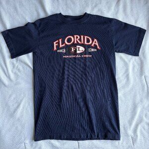 Florida Nautical Crew Navy Blue Graphic Tee Prestige T-Shirt Men's Size Medium